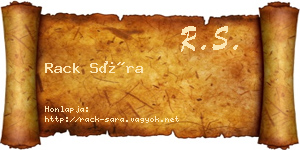 Rack Sára névjegykártya
